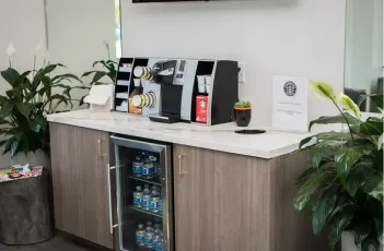 Friendly dental office reception area